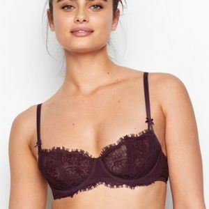 Victoria Secret Wicked Unlined Lace Balconette Bra 36DDD/F NWOT